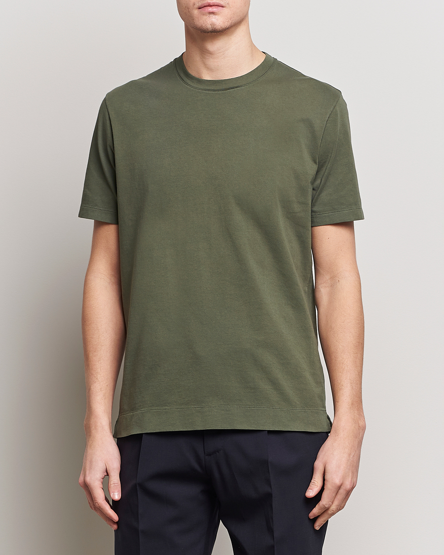 Mies | T-paidat | Boglioli | Garment Dyed T-Shirt Forest Green