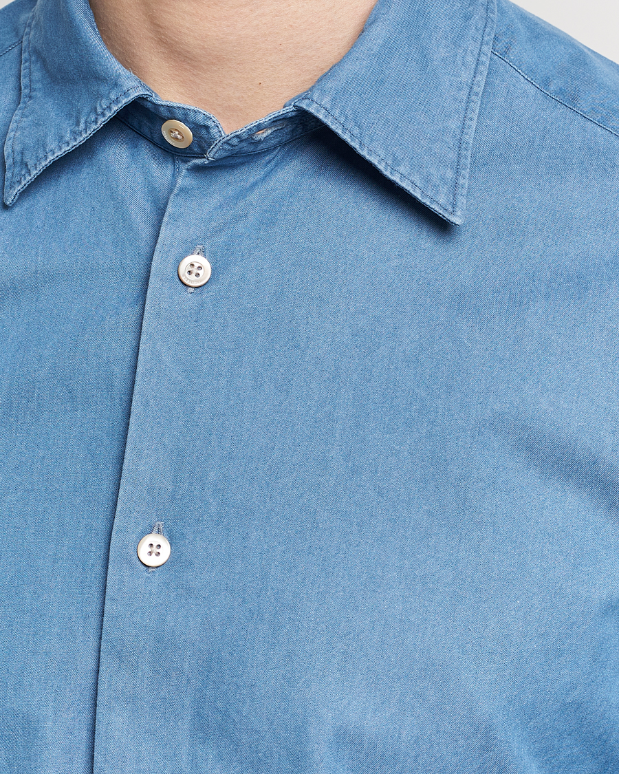 Mies | Kauluspaidat | Boglioli | Slim Fit Denim Shirt Light Indigo
