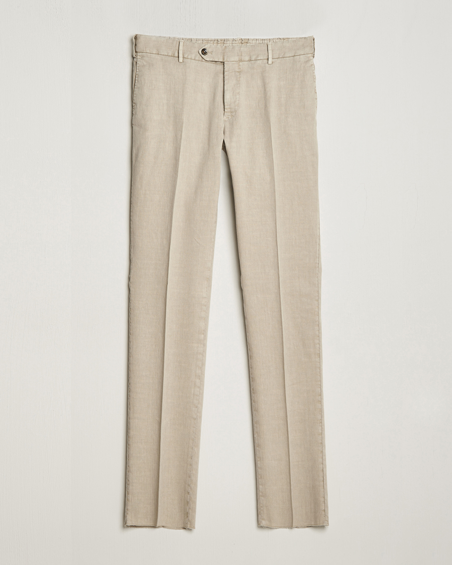 Mies | Housut | PT01 | Slim Fit Linen Drawstring Pants Light Beige