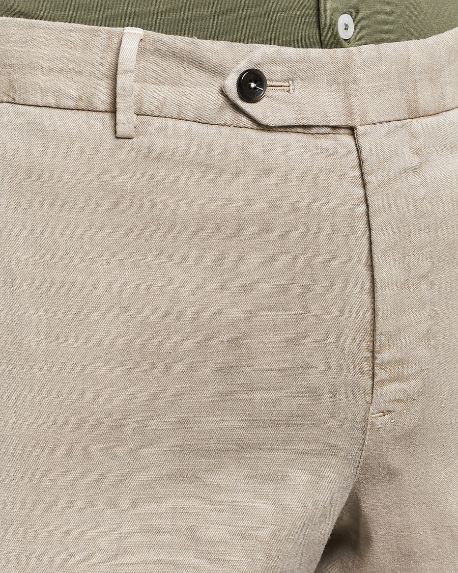 Mies | Housut | PT01 | Slim Fit Linen Drawstring Pants Light Beige