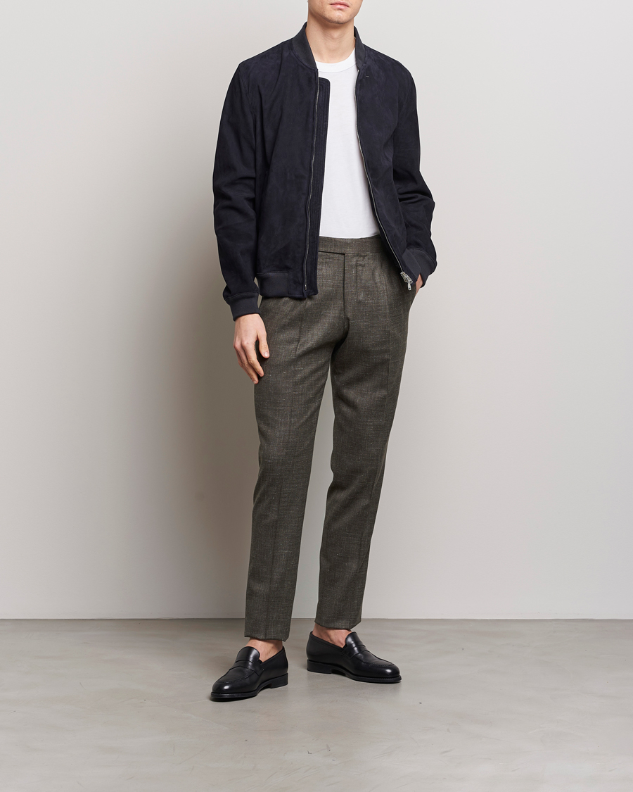 Mies | Housut | PT01 | Gentleman Fit Wool/Silk Trousers Dark Brown