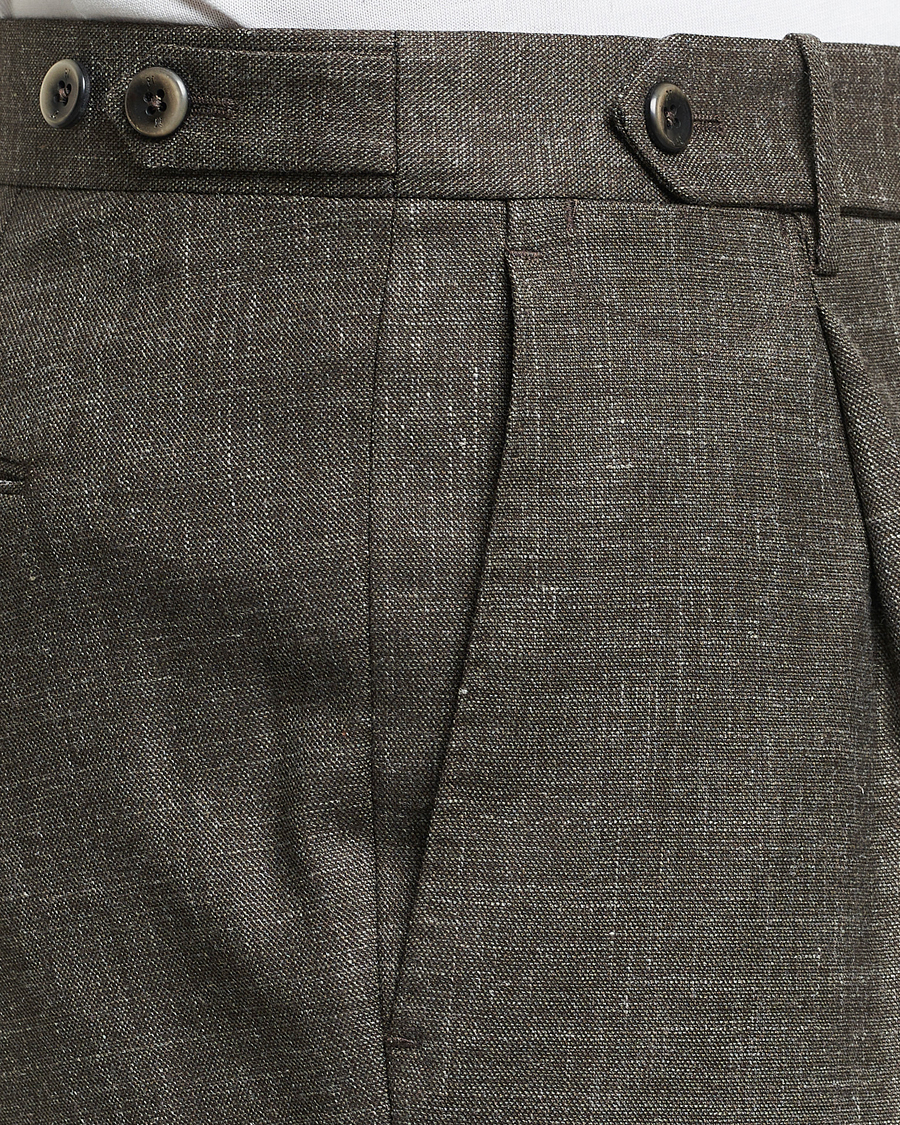 Mies | Housut | PT01 | Gentleman Fit Wool/Silk Trousers Dark Brown