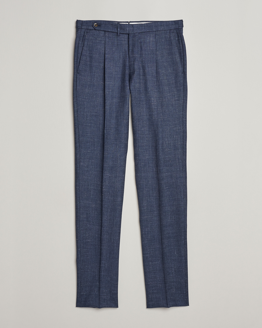 Mies | Housut | PT01 | Gentleman Fit Wool/Silk Trousers Navy