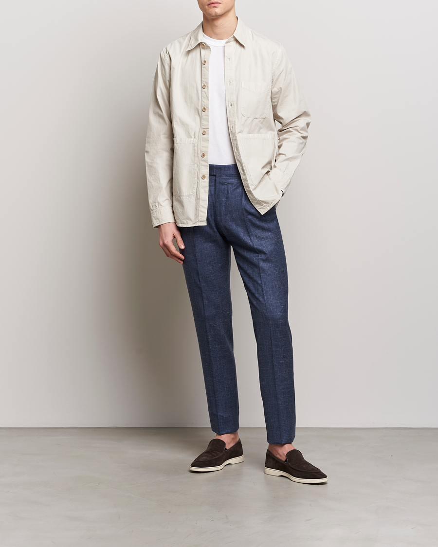 Mies | Housut | PT01 | Gentleman Fit Wool/Silk Trousers Navy