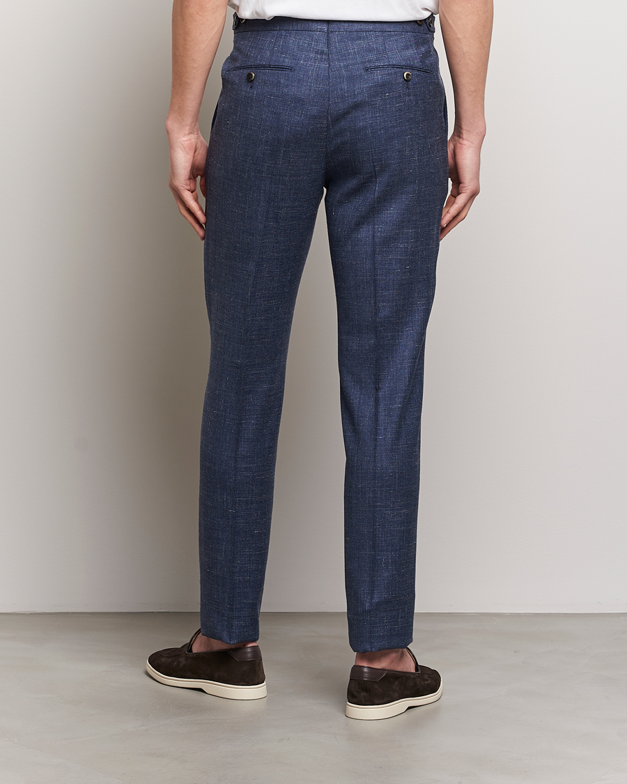 Mies | Housut | PT01 | Gentleman Fit Wool/Silk Trousers Navy
