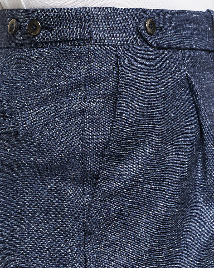 Mies | Housut | PT01 | Gentleman Fit Wool/Silk Trousers Navy