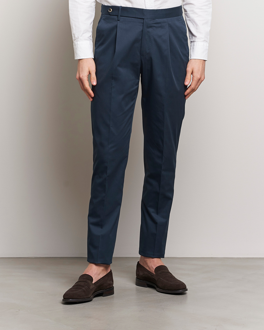 Mies | Housut | PT01 | Gentleman Fit Cotton/Stretch Chinos Navy