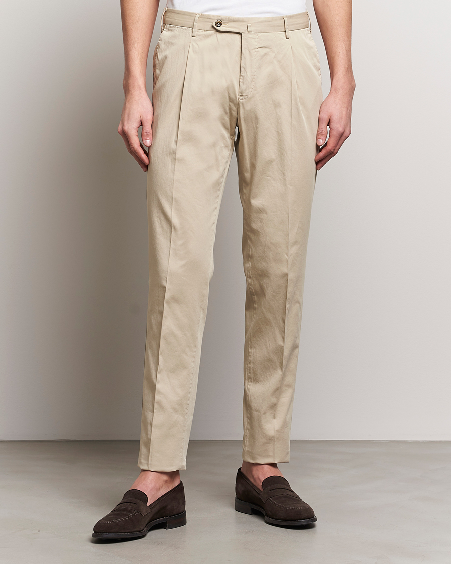 Mies | Housut | PT01 | Slim Fit Garment Dyed Stretch Chinos Beige