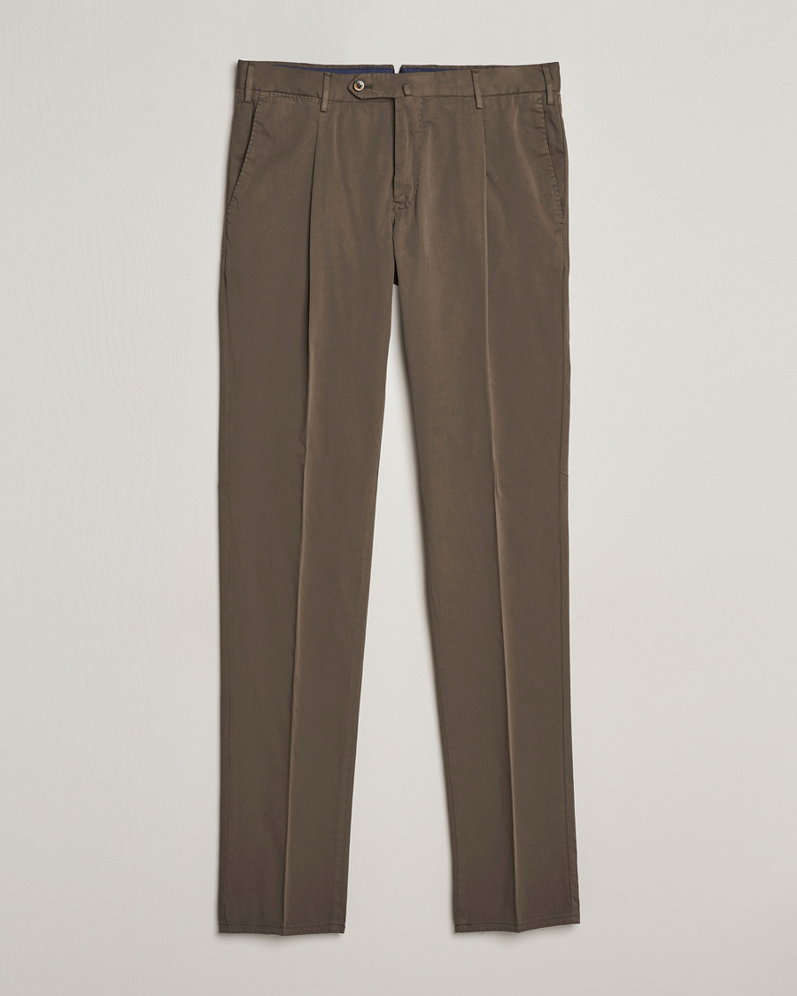 Mies | Housut | PT01 | Slim Fit Garment Dyed Stretch Chinos Dark Brown