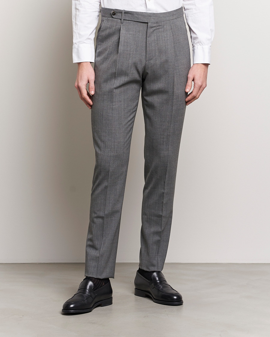 Mies | Housut | PT01 | Gentleman Fit Wool Stretch Trousers Medium Grey