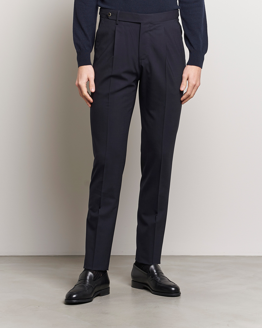 Mies | Housut | PT01 | Gentleman Fit Wool Stretch Trousers Navy