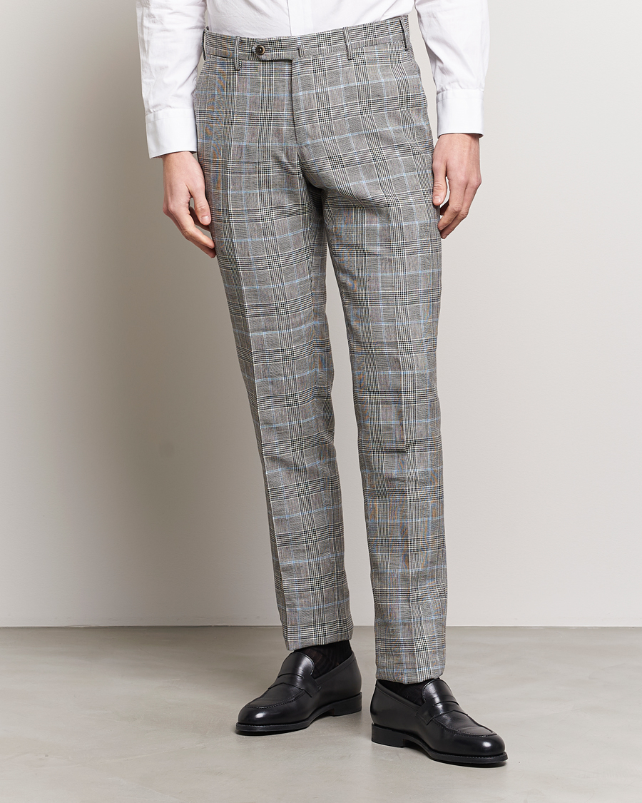 Mies | Housut | PT01 | Slim Fit Glencheck Trousers Grey/Blue