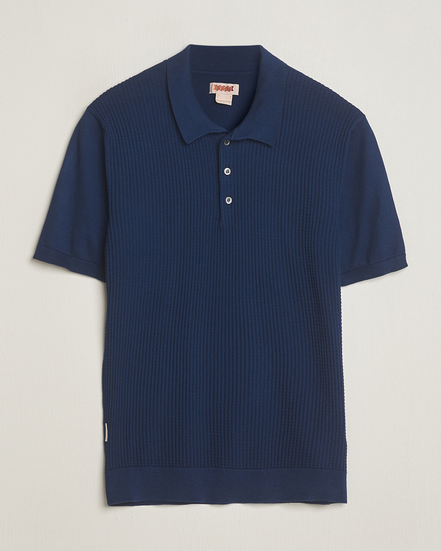 Mies | Pikeet | Baracuta | Waffle Knitted Polo Navy