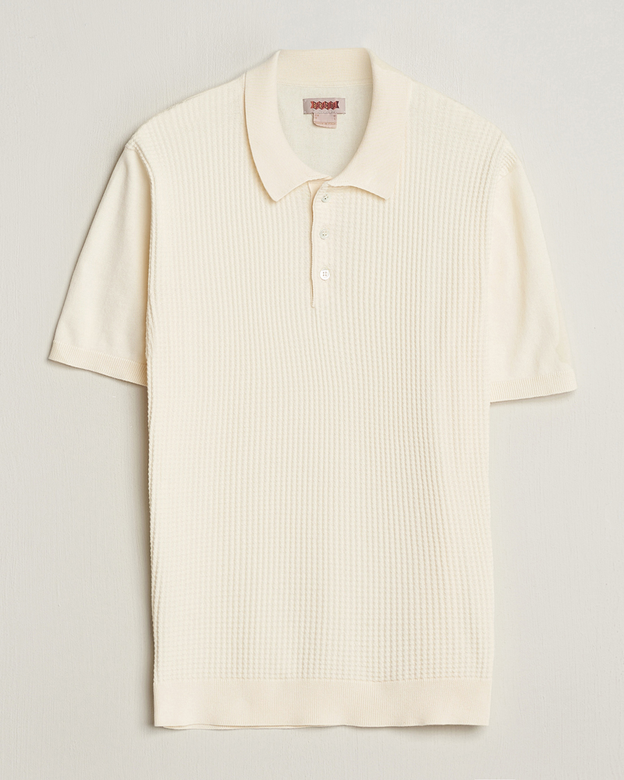 Mies | Pikeet | Baracuta | Waffle Knitted Polo Ivory