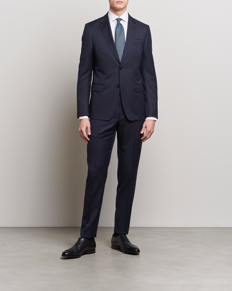 Mies | Italian Department | Zegna | Tailored Wool Striped Suit Navy