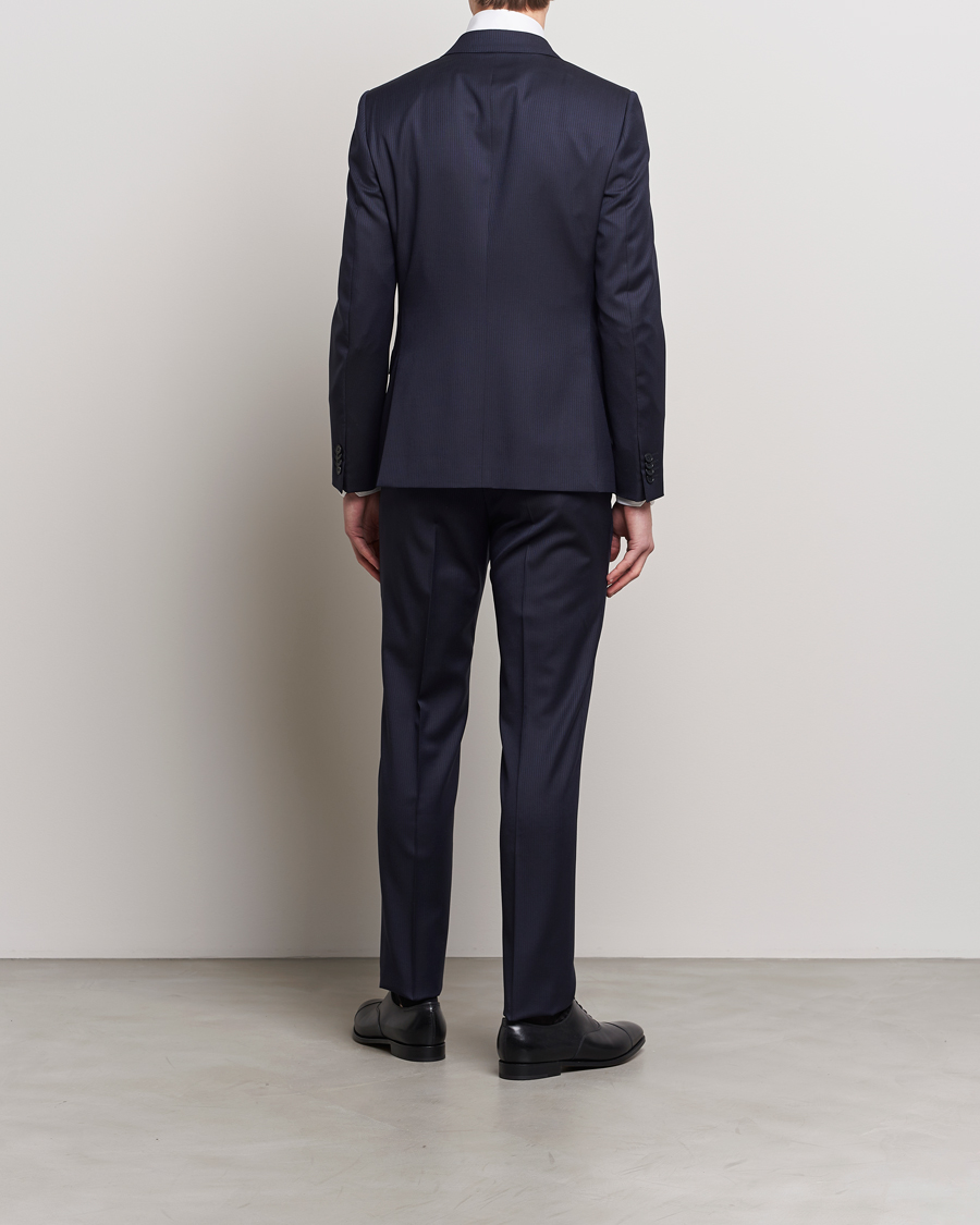 Mies | Puvut | Zegna | Tailored Wool Striped Suit Navy
