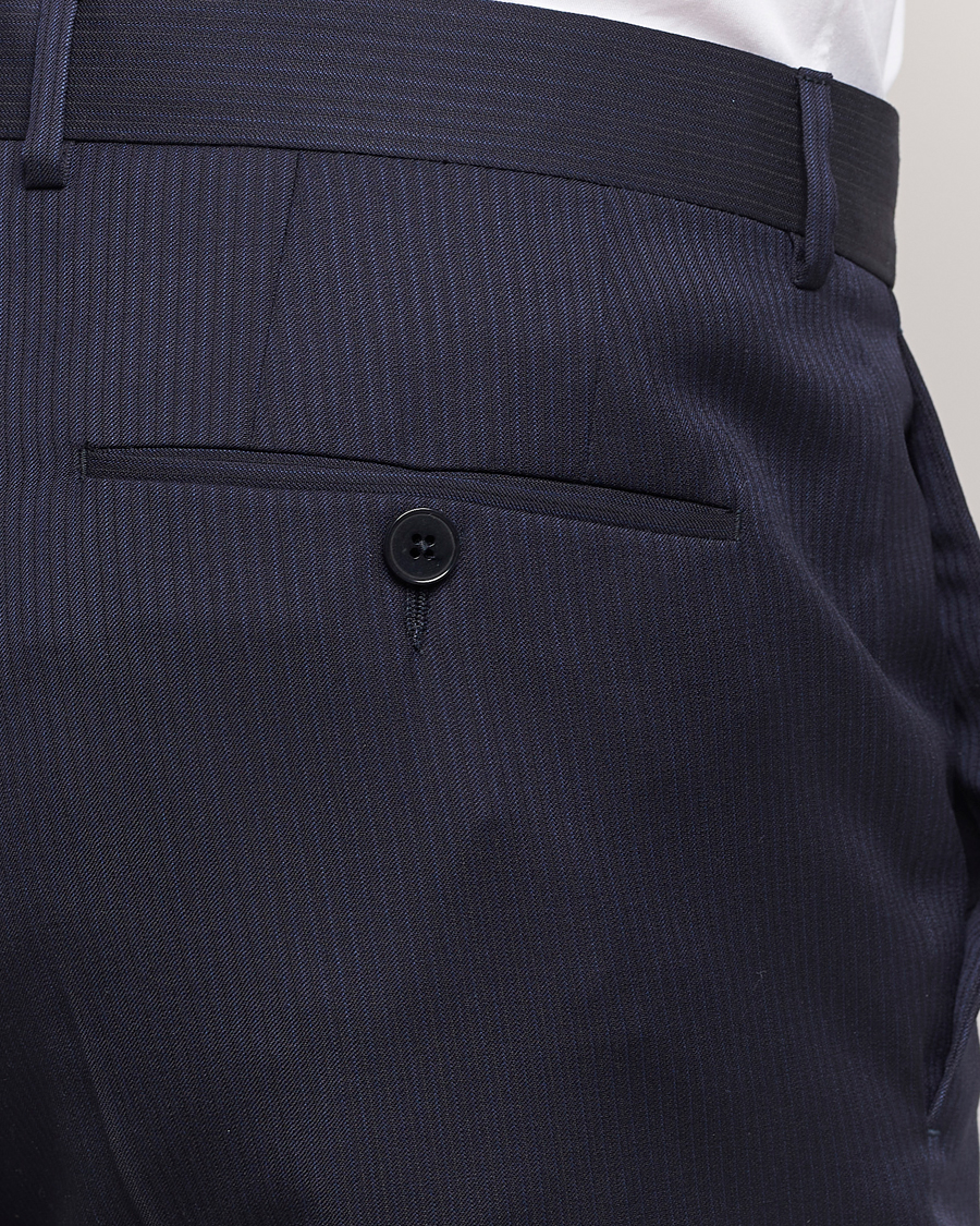Mies | Puvut | Zegna | Tailored Wool Striped Suit Navy