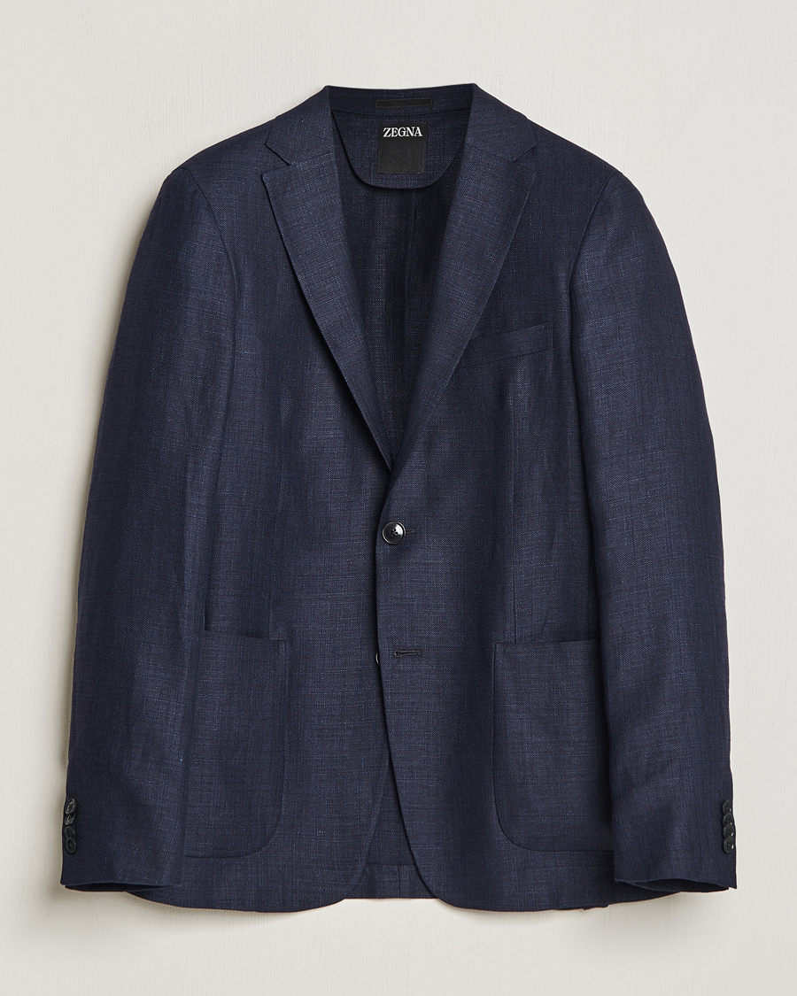Mies | Pikkutakit | Zegna | Unconstructed Linen Blend Blazer Navy