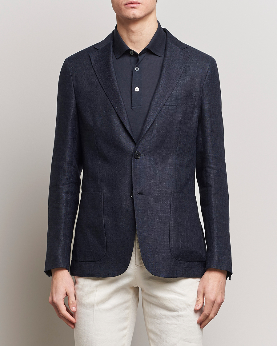 Mies | Pikkutakit | Zegna | Unconstructed Linen Blend Blazer Navy