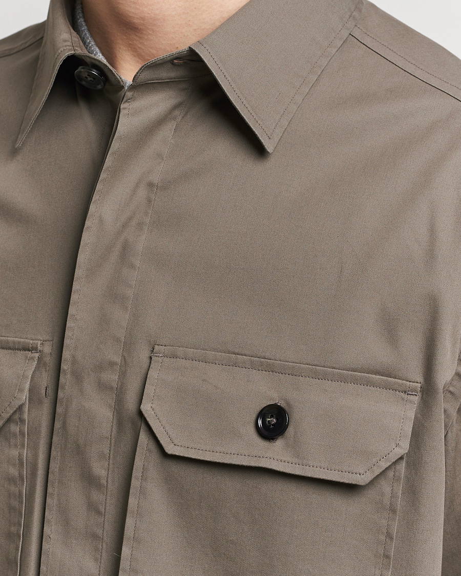 Mies | Kauluspaidat | Zegna | Premium Cotton Overshirt Olive