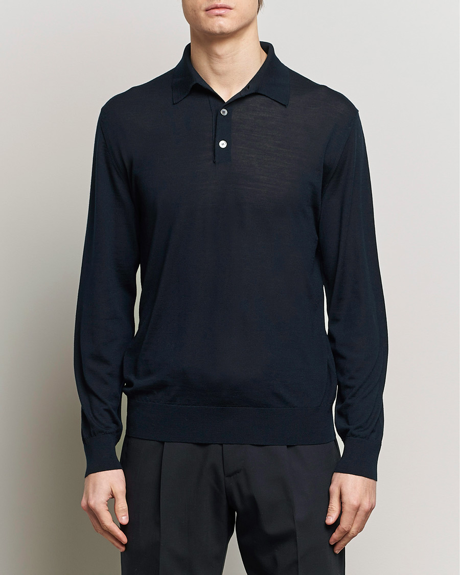 Mies | Puserot | Zegna | High Performance Wool Polo Navy