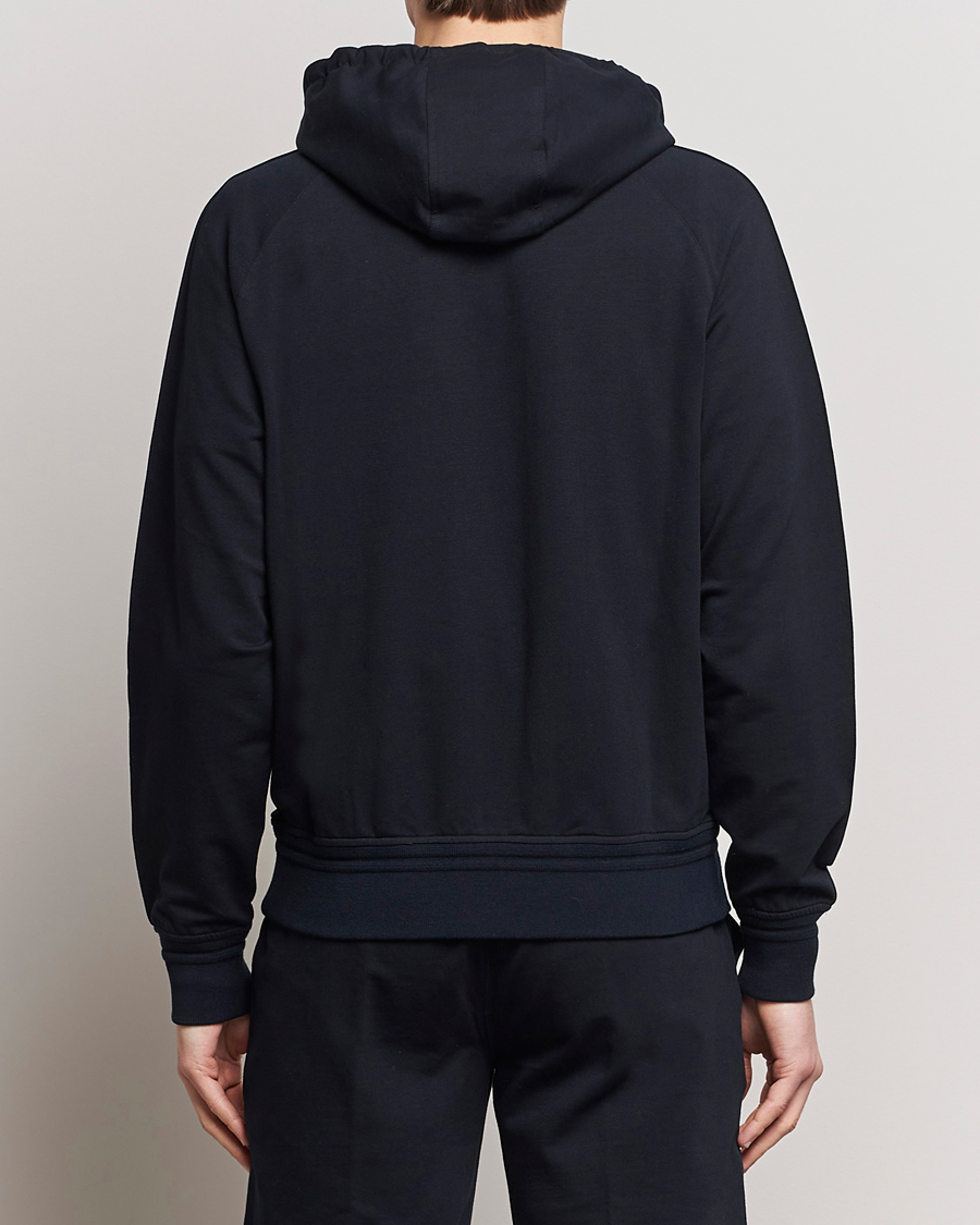 Mies | Puserot | Zegna | Cotton Stretch Zip Hoodie Navy