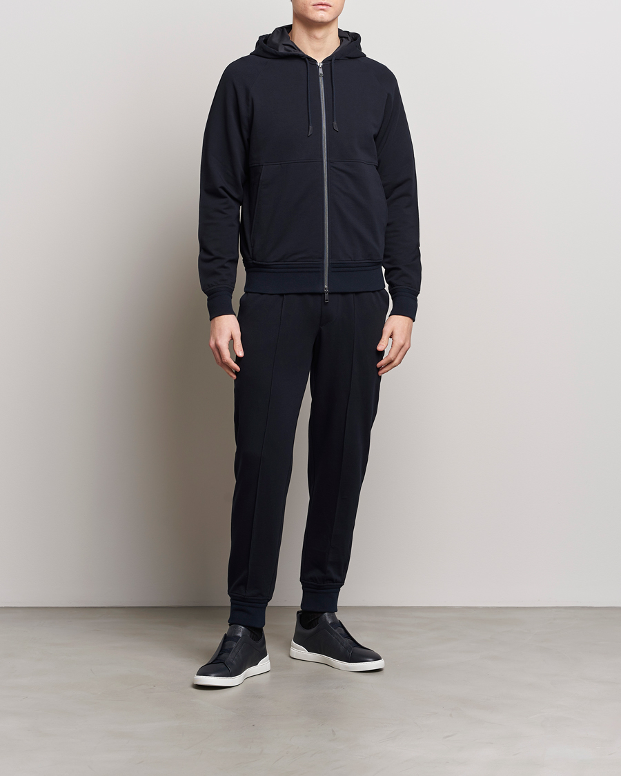 Mies | Housut | Zegna | Cotton Stretch Joggers Navy