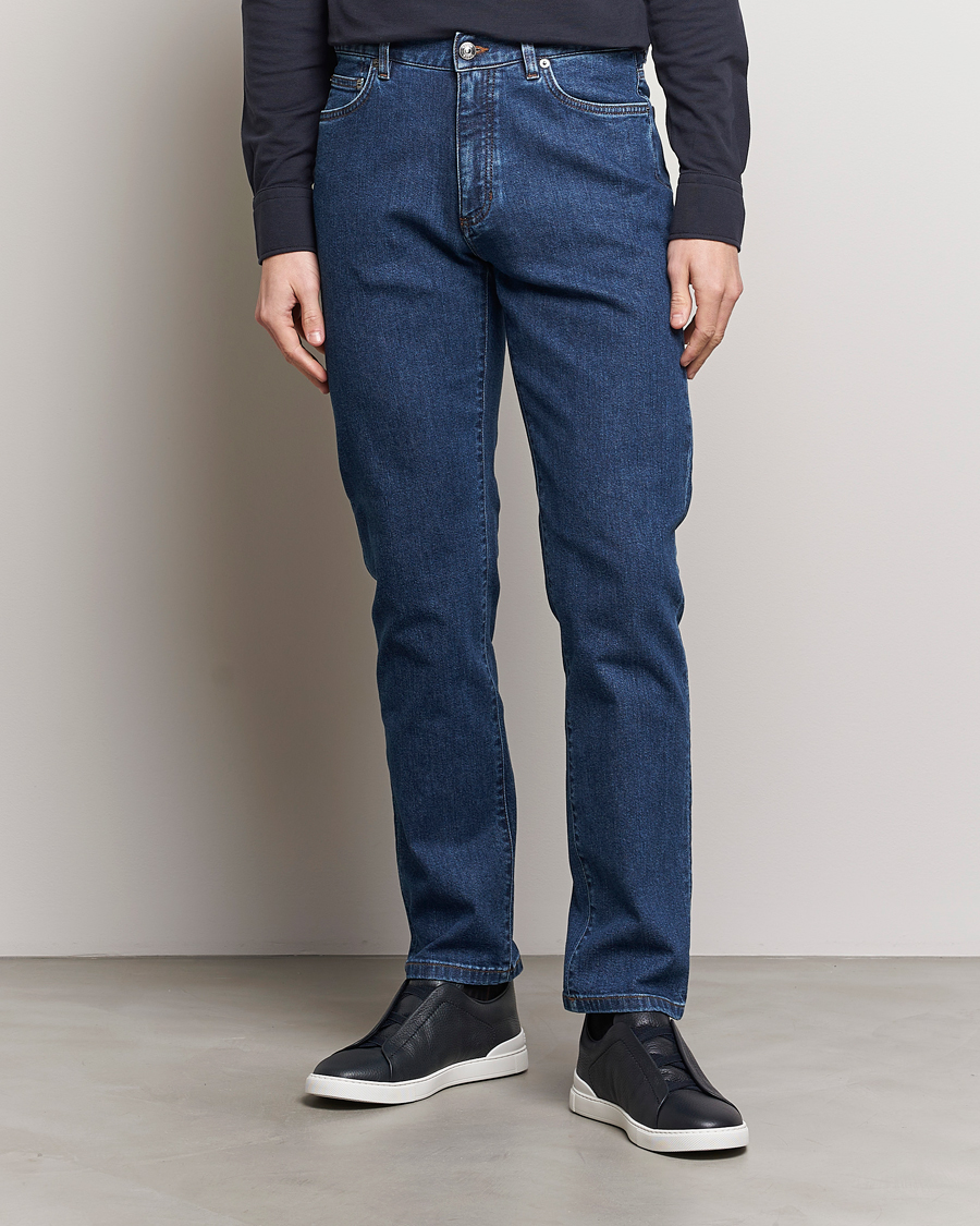 Mies | Farkut | Zegna | Slim Fit 5-Pocket Jeans Stone Wash