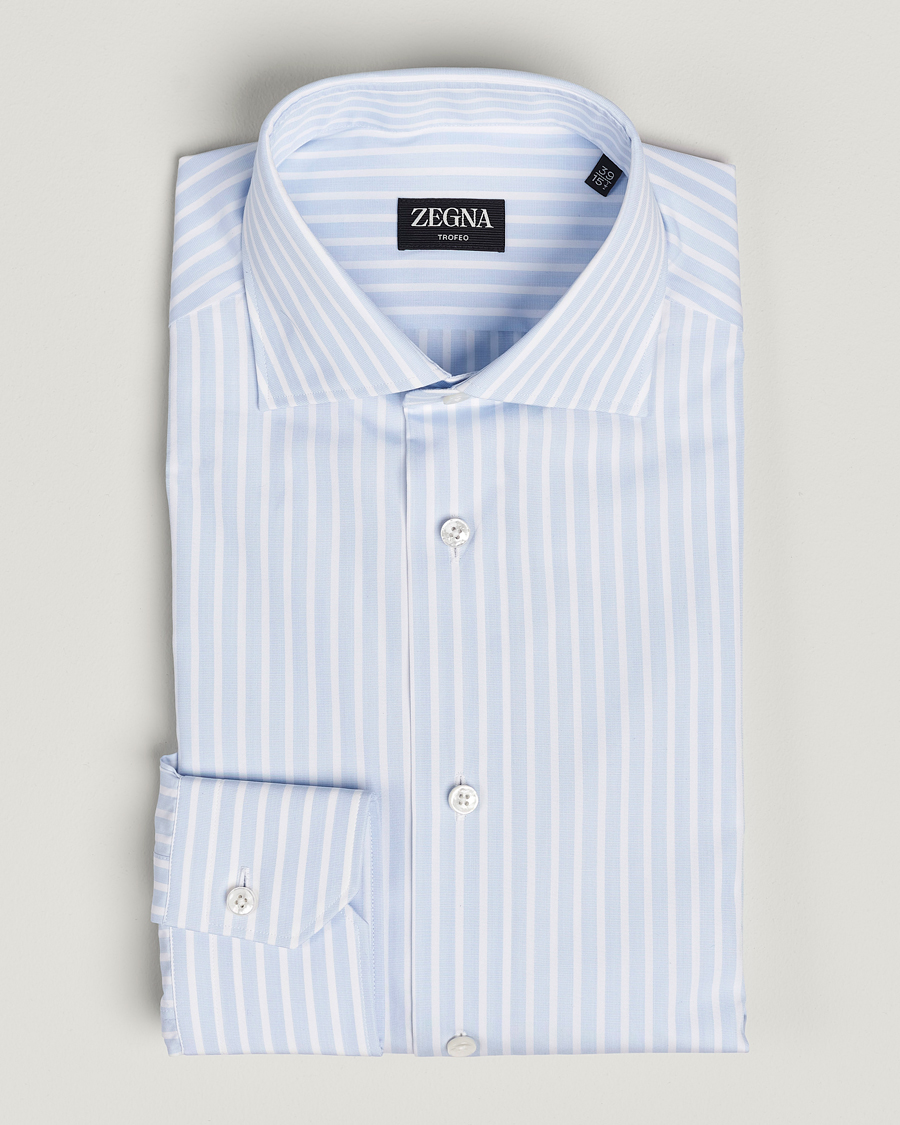 Mies | Kauluspaidat | Zegna | Slim Fit Dress Shirt Light Blue Stripe