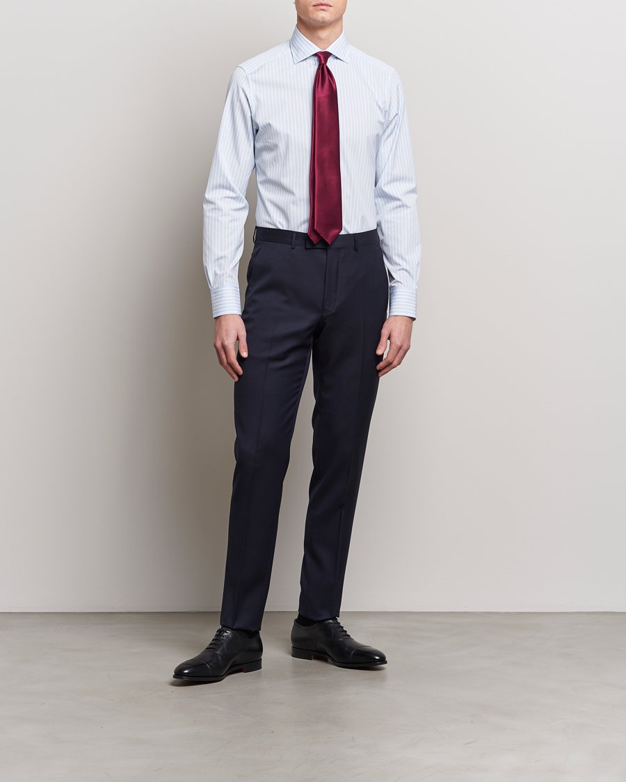 Mies | Italian Department | Zegna | Slim Fit Dress Shirt Light Blue Stripe