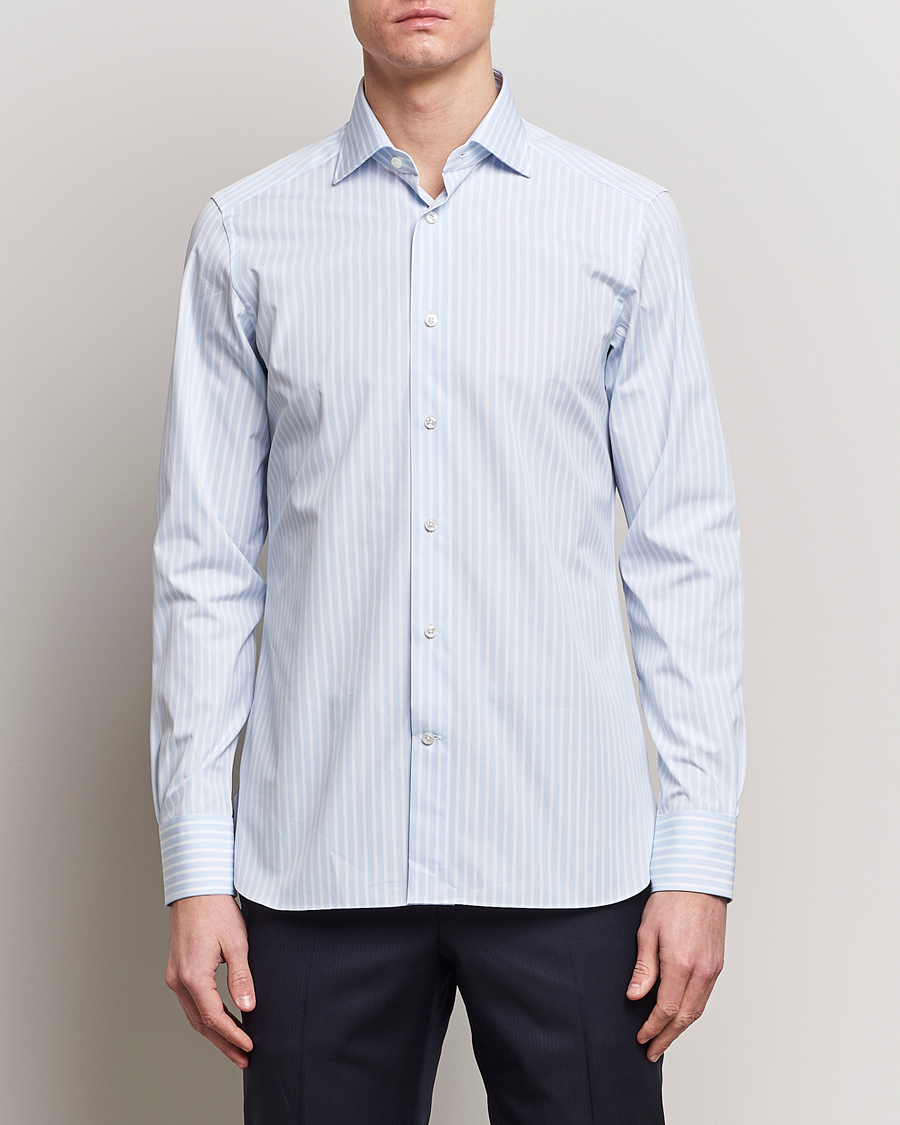 Mies | Kauluspaidat | Zegna | Slim Fit Dress Shirt Light Blue Stripe