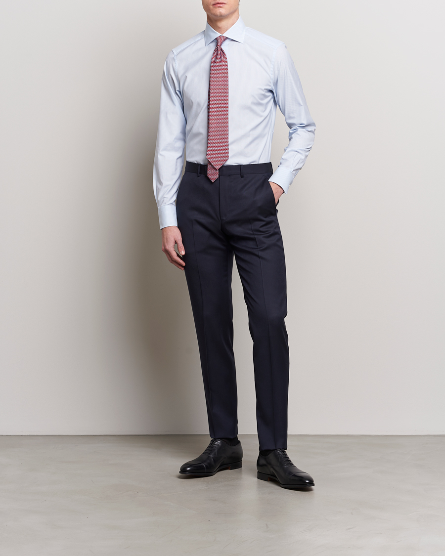 Mies | Kauluspaidat | Zegna | Slim Fit Dress Shirt Light Blue Check