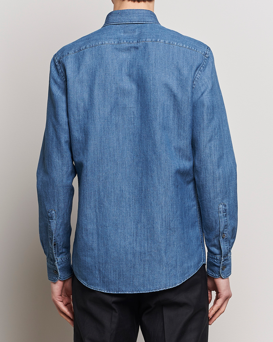 Mies | Kauluspaidat | Zegna | Slim Fit Denim Shirt Stone Wash