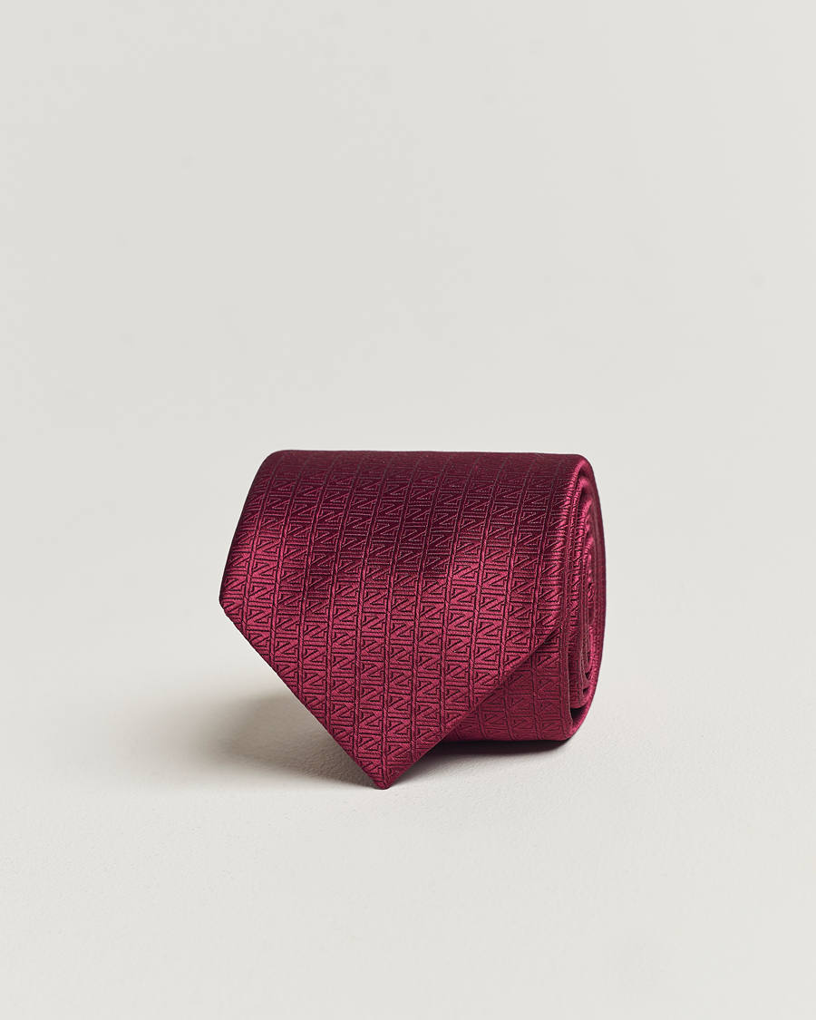 Mies | Zegna Monogram Silk Tie Burgundy | Zegna | Monogram Silk Tie Burgundy