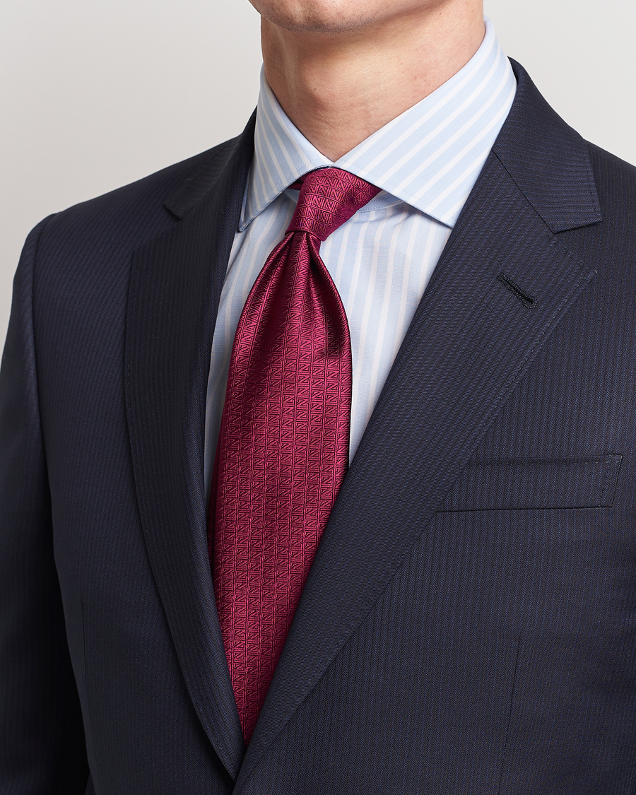 Mies | Zegna Monogram Silk Tie Burgundy | Zegna | Monogram Silk Tie Burgundy