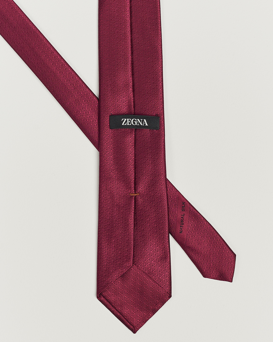 Mies | Zegna Monogram Silk Tie Burgundy | Zegna | Monogram Silk Tie Burgundy