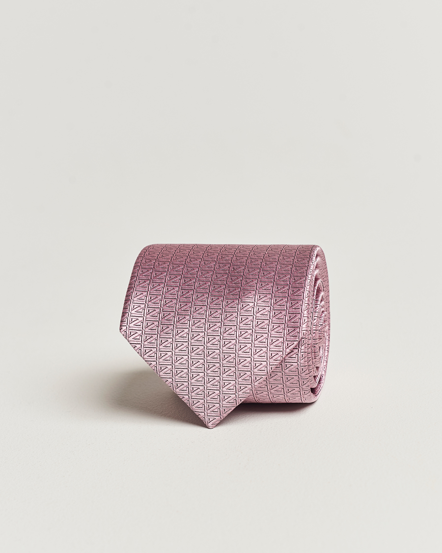 Mies | Zegna Monogram Silk Tie Pink | Zegna | Monogram Silk Tie Pink