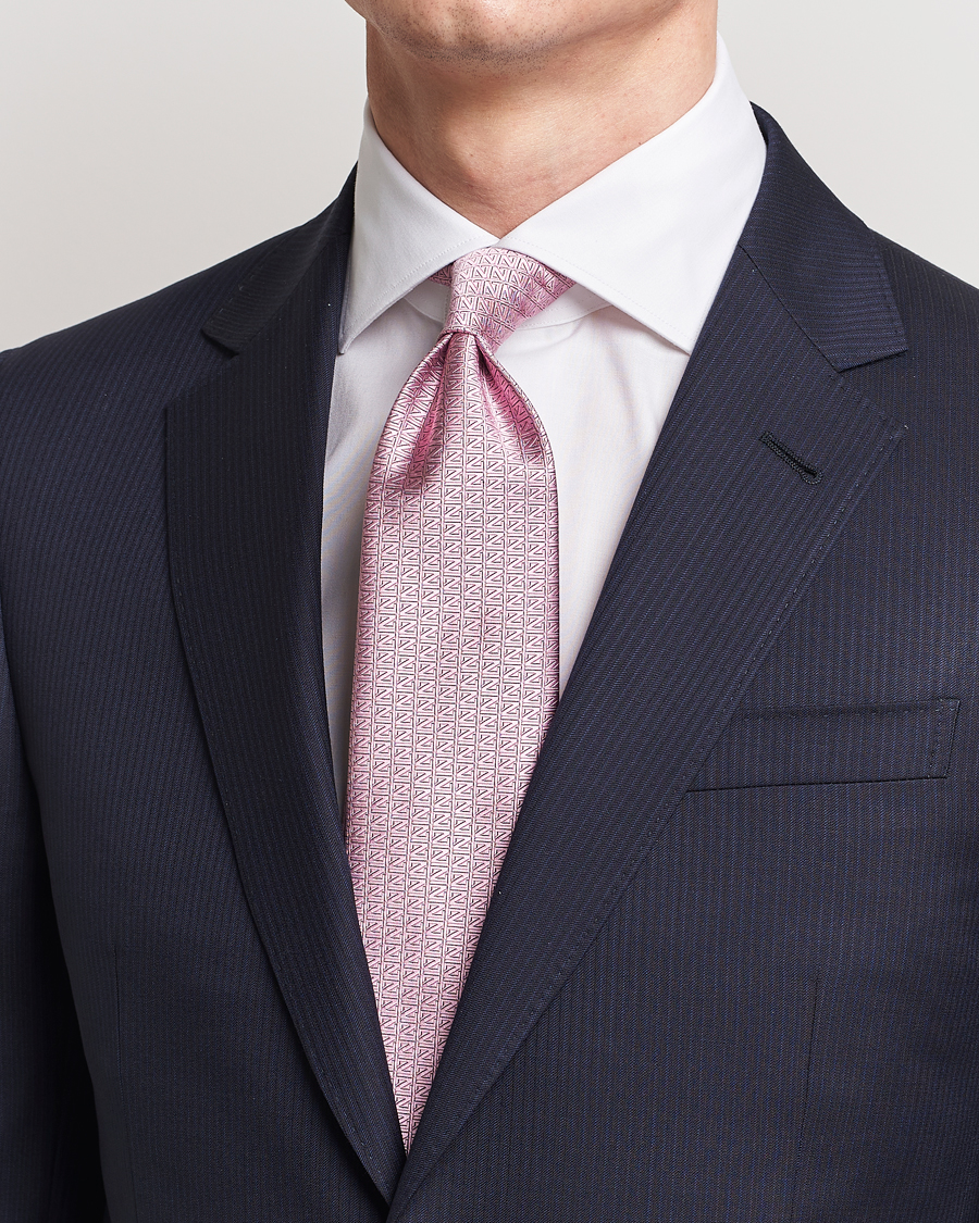 Mies | Zegna Monogram Silk Tie Pink | Zegna | Monogram Silk Tie Pink