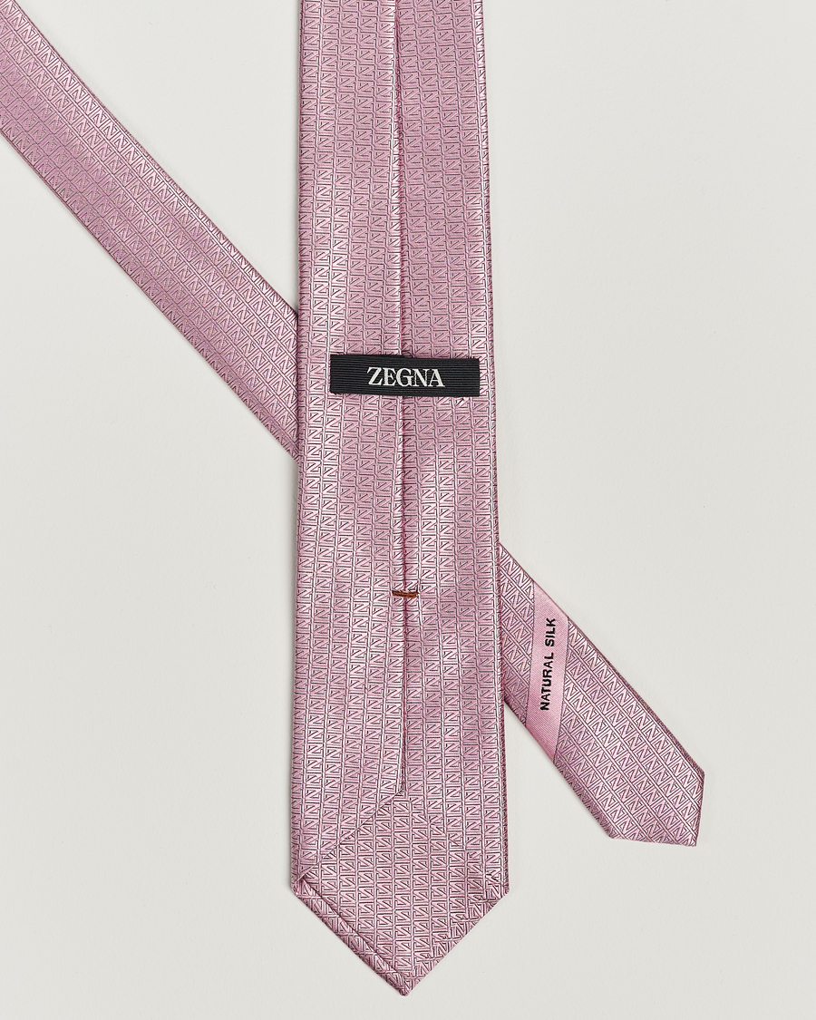 Mies | Zegna Monogram Silk Tie Pink | Zegna | Monogram Silk Tie Pink