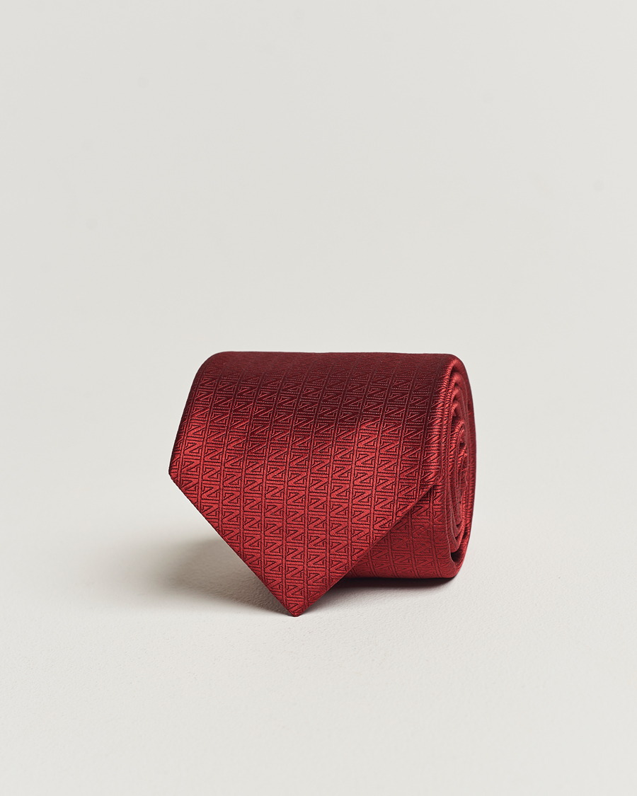 Mies | Zegna Monogram Silk Tie Red | Zegna | Monogram Silk Tie Red