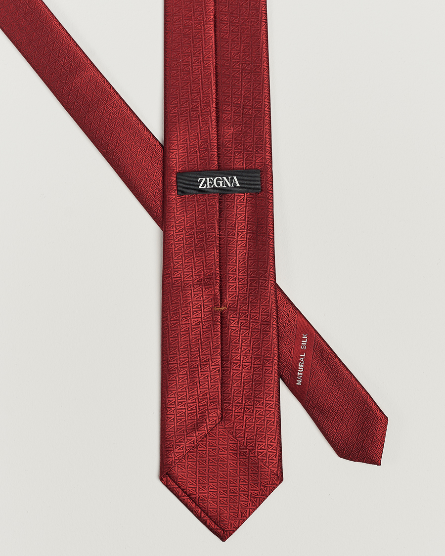 Mies | Zegna Monogram Silk Tie Red | Zegna | Monogram Silk Tie Red