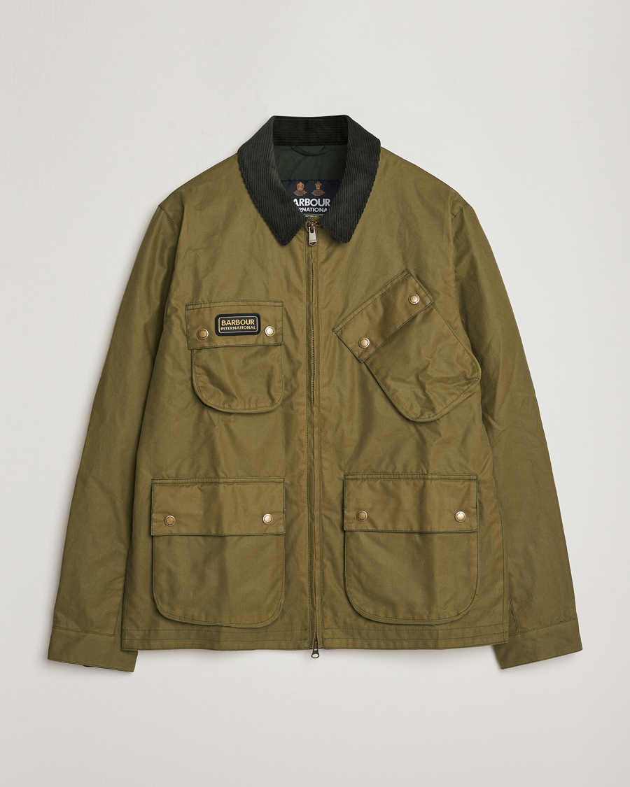 Mies | Takit | Barbour International | Sefton Waxed Jacket Olive Branch