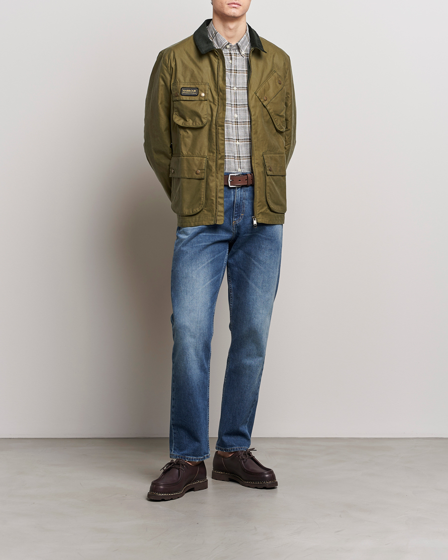 Mies | Takit | Barbour International | Sefton Waxed Jacket Olive Branch