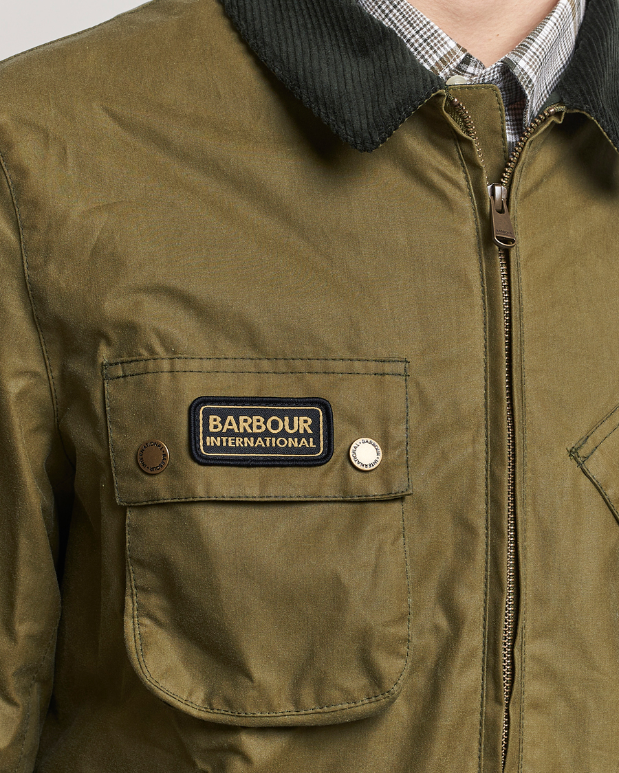 Mies | Takit | Barbour International | Sefton Waxed Jacket Olive Branch