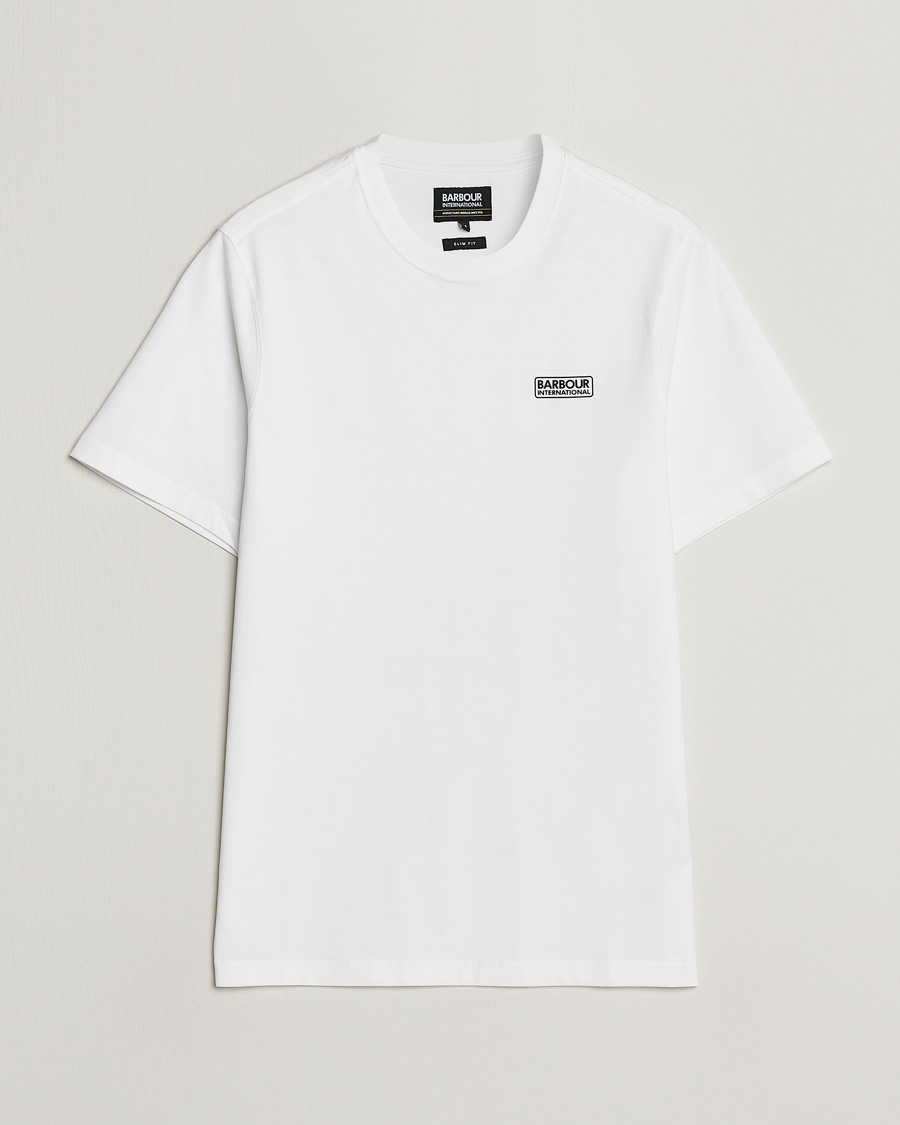 Mies | T-paidat | Barbour International | Small Logo T-Shirt White/Black