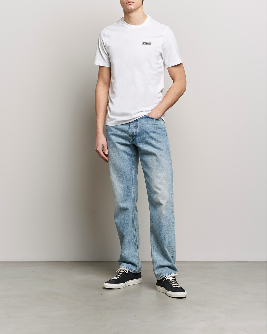 Mies | T-paidat | Barbour International | Small Logo T-Shirt White/Black