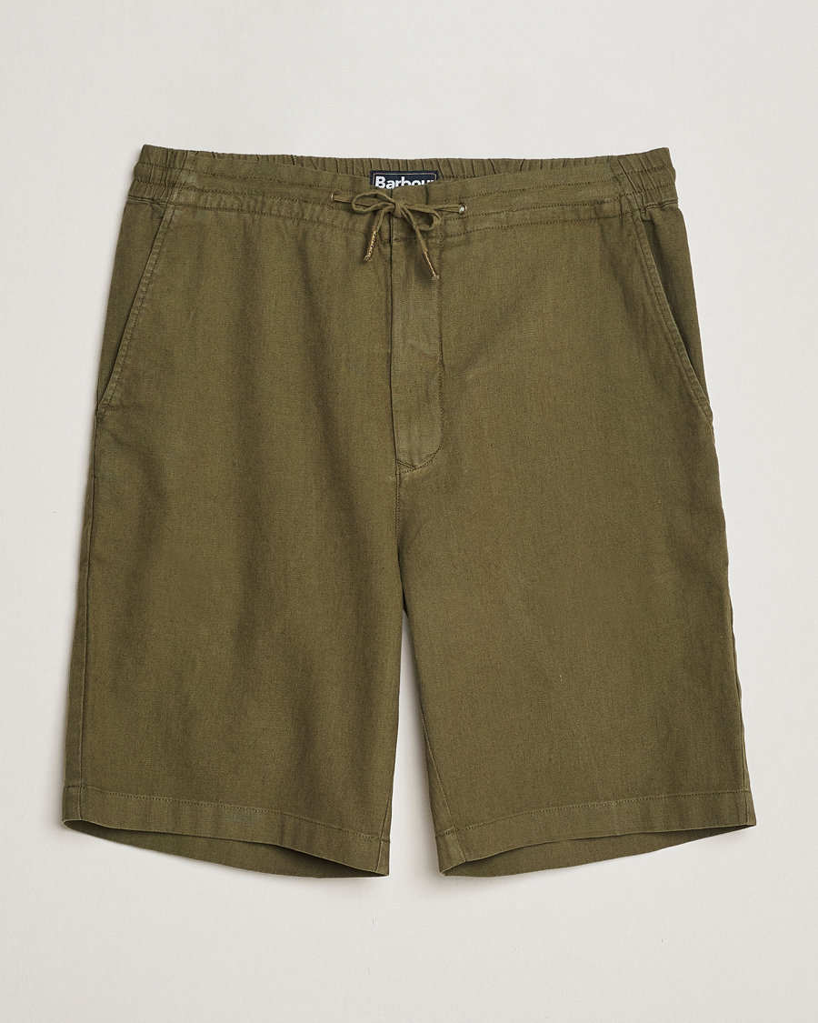 Mies | Shortsit | Barbour Lifestyle | Linen/Cotton Drawstring Shorts Military Green