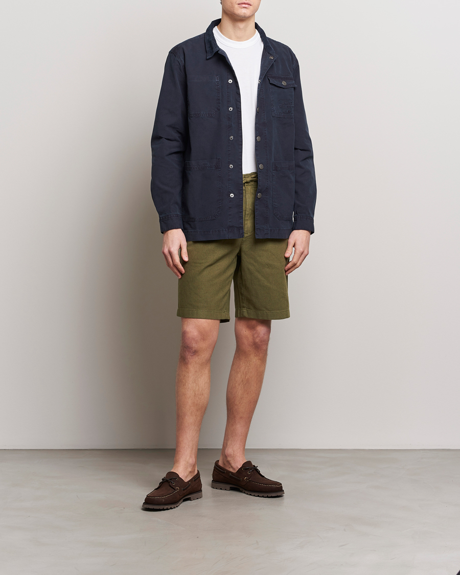 Mies | Shortsit | Barbour Lifestyle | Linen/Cotton Drawstring Shorts Military Green