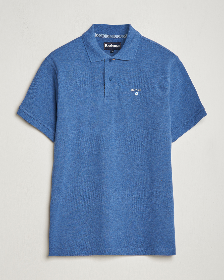 Mies | Pikeet | Barbour Lifestyle | Tartan Pique Polo Dark Chambray Marl