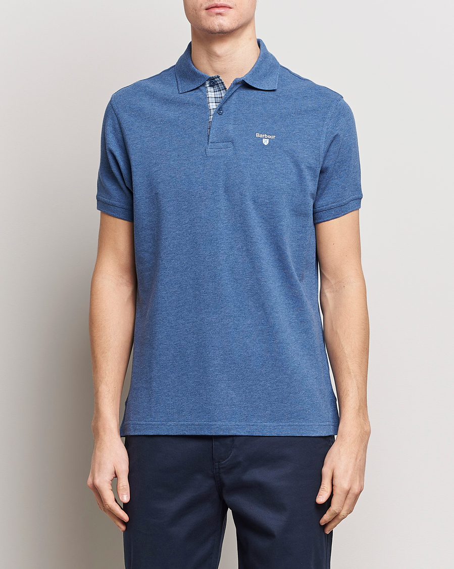 Mies | Pikeet | Barbour Lifestyle | Tartan Pique Polo Dark Chambray Marl